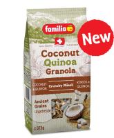 Familia Coconut Quinoa Granola แฟมิเลีย โคโค่นัท กราโนล่า รส,มะพร้าวผสมคีนัว 375g.