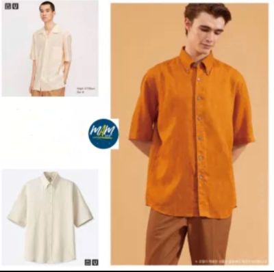 ยู นิ โคล่  เสื้อเชิ้ตผ้าลินิน U PREMIUM LINEN 100% ทรงหลวม  (MEN)