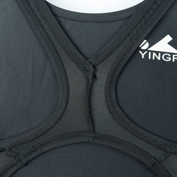 yingfa-ชุดว่ายน้ำสำหรับเด็กชุดว่ายน้ำวันพีซแบบคลาสสิกสีล้วนสำหรับผู้หญิงฝึกฟิตเนสแบบมืออาชีพสำหรับผู้ใหญ่