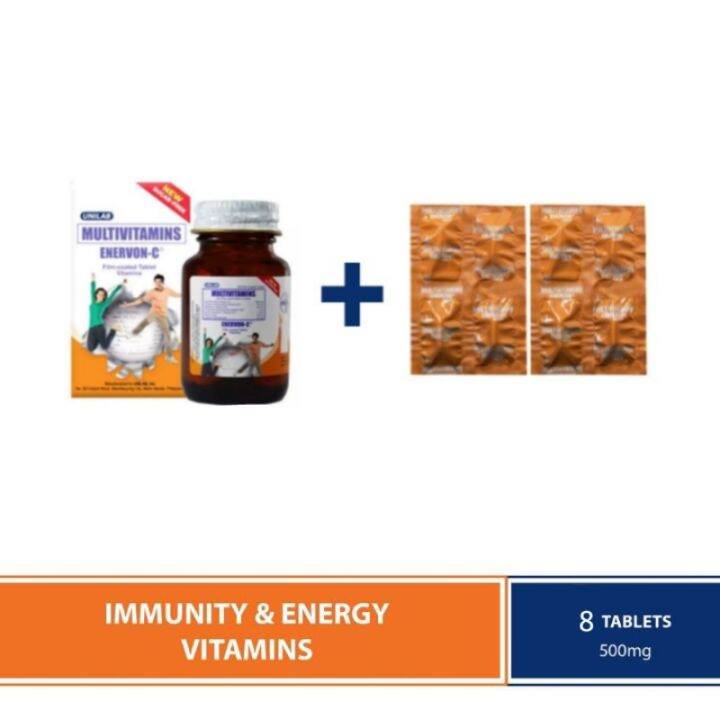 Sugarfree Enervon Multivitamins 30 Tablets For Energy and Immunity + FREE 8 Immunity and Energy