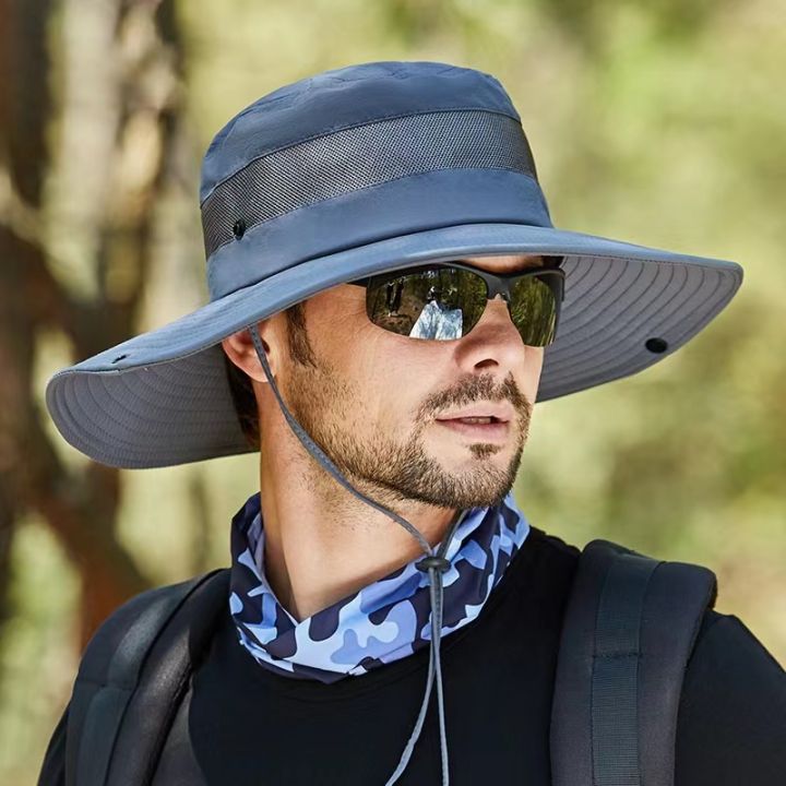 Men Fisherman Hat Bucket Hat Sun Hat Wide Brim Breathable Outdoor ...