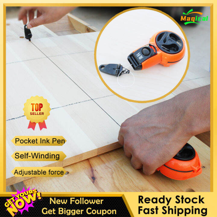 Automatic Rewinding Carpentry Ink Drawing Line Marker Carpenter Tools
