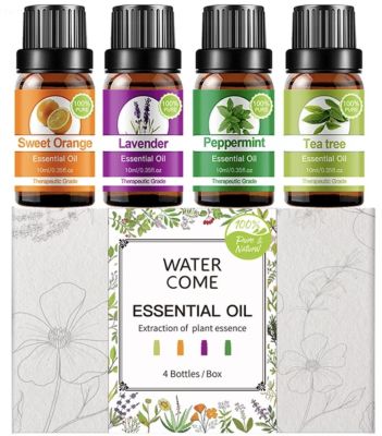 เซตน้ำมันหอมระเหยเกรดบำบัด เซต 1 กล่องมี 4 กลิ่น Therapeutic Grade Aroma Essential oil set