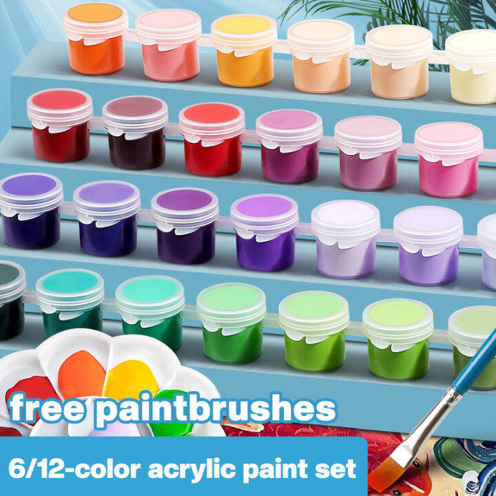 6/12 Colors Poster Paint Acrylic Paint Kid Watercolor Paint ( Free