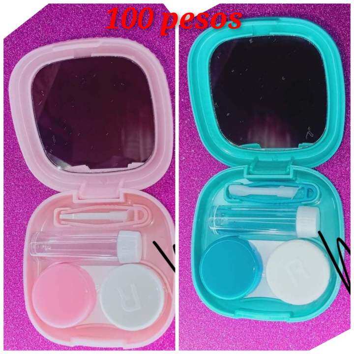 Contact lens TRAVEL KIT with mirror,case,tweezer,empty bottle Lazada PH