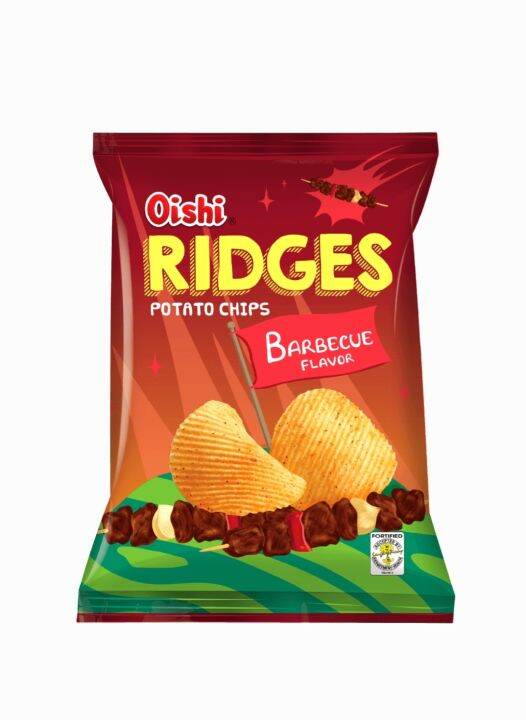 Oishi Ridges Potato Chips Barbeque Flavor 60g Th