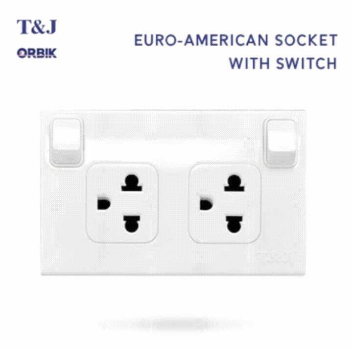 T&J DUPLEX OUTLET WITH SWITCH, Philippine standard size fitted to all