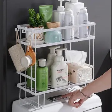 Double Layer Bathroom Storage Rack, 2 Tier Bathroom Organizer For