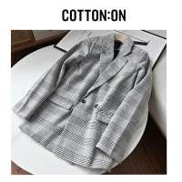 เสื้อเบลเซอร์ Blazer checked ทรงตรง  ?? แบรนด์ COTTON:ON แท้?% (WY1098)