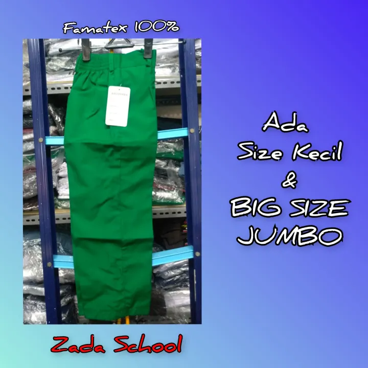 Celana Sekolah Panjang Karet Hijau Untuk Sd/Smp/Sma Seragam Seklolah