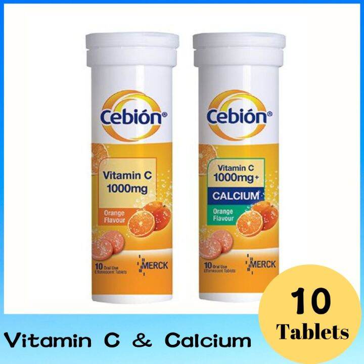 Cebion Vitamin C 1000mg & Vitamin C + Calcium Effervescent 10's Lazada