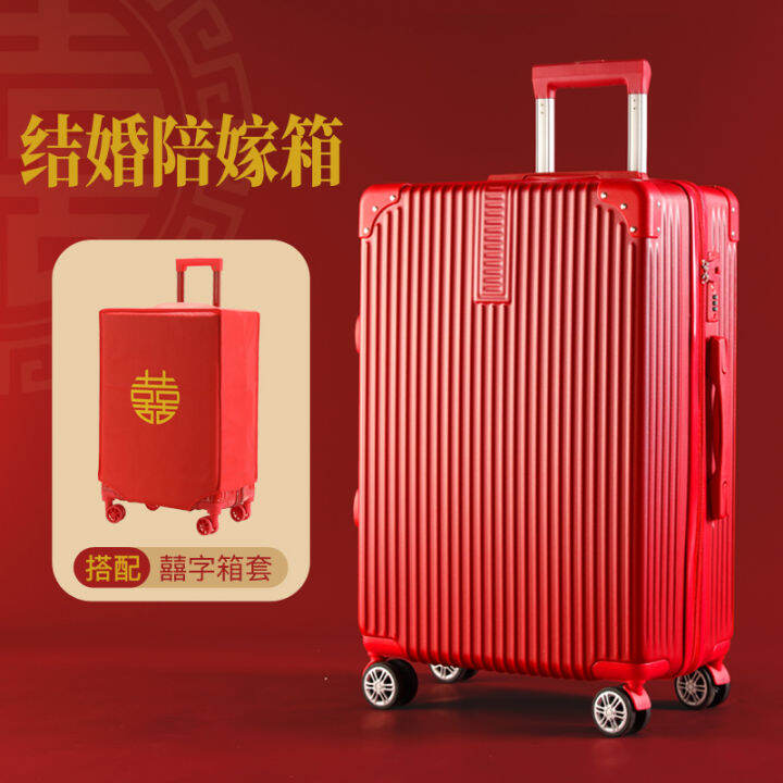 Wedding Luggage Women's 24Inch Red Dowry Trolley Case 26 Wedding Dowry