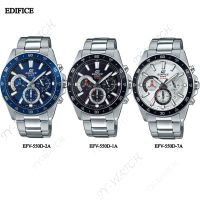 CASIO EDIFICE โครโนกราฟ รุ่น EFV-550D-1A,EFV-550D-2A,EFV-550D-7A สายสแตนเลสสตีล สินค้ารับประกัน1ปี