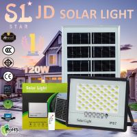 JD แบรนด์ ของแท้100% ไฟโซล่าเซลล์ Solar Light LED 120W  ไฟสปอร์ตไลท์โซล่าเซล 200 SMD โคมไฟ พลังงานแสงอาทิตย์ โคมไฟโซล่าเซลล์ Solar Outdoor Waterproof