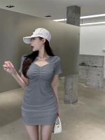 Y2K mini dress เดรสสั้น เดรสเข้ารูป sexy dress hip hop ฮิปฮอป Korea fashion แฟชั่นเกาหลี