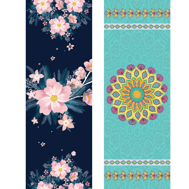 Non-Slip Yoga Towel Printed Yoga Blanket Fitness Yoga Towel Sweat-Absorbent Yoga Mat Towel Folding Portable