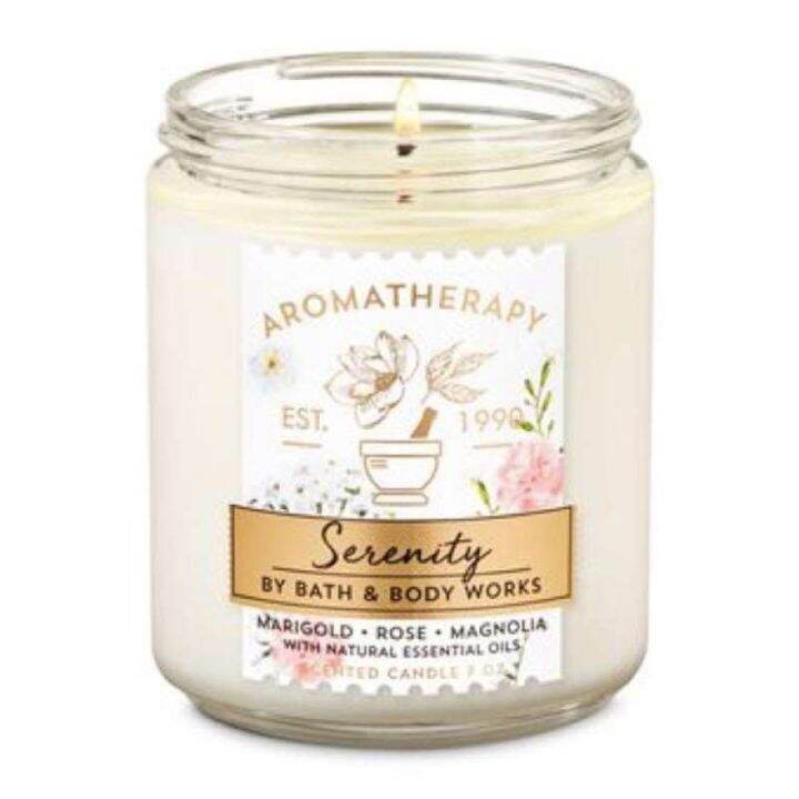 Bath & Body Works Single Wick Candle [Serenity Marigold Rose Magnolia