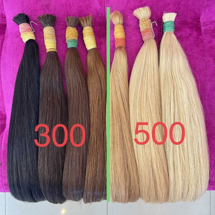 แฮร์พีชผมแท้50เซ็น2มัดเย็บผมสีน้ำตาล