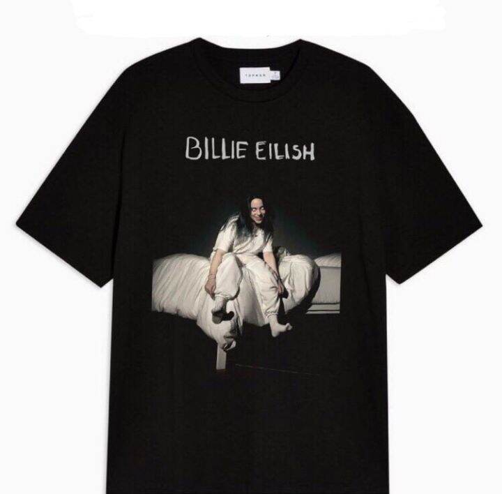 Billie Eilish T-shirt Uomo Bianca Con Glitter E Logo – Manica Corta, Abbigliamento Ufficiale