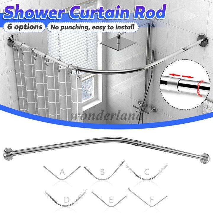 New stainless steel adjustable arc telescopic shower curtain rod