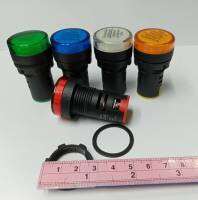 4ชิ้น หลอดตู้คอนโทรล (Pilot Lamp) 22 mm ED16-22DS 220VACตัวถังสีดำ