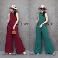 (PROMOTION)​ (นางแบบใส่ชุดขาย) Elegance Mini pleat Jumpsuit จั้มสูทพลีท แขนกุดทรงสวย จั้มสูทอัดพลีท จั้มสูทขาบาน สุดเก๋ จั้มสูทคุณนาย ใส่แล้วดูสูงเพรียว สวยงามตามท้องเรื่อง