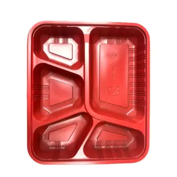 DGPH [25 PCS] 3-Division Disposable Bento Box with Plastic Lid (P9