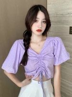 สินค้านำเข้า? เสื้อฉลุลายรูดหน้า แขนบอลลูน