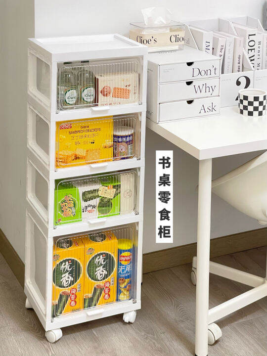 Bookshelf under Table Floor Book Snack Storage Rack Table Side Multi