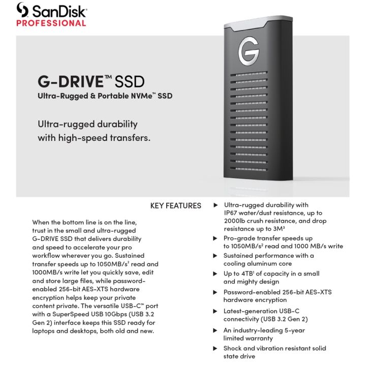 sandisk-professional-g-drive-ssd-1tb-usb-3-2-external-ssd-nvme-sdps11a-001t-gbanb-typec-10gbps-ประกัน-5-ปี