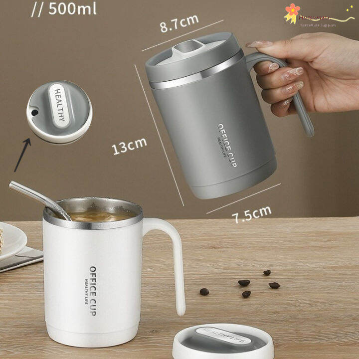 500ml Stainless Steel Coffee Mugs Thermos Insulation Water Bottle Cups