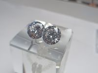 เพชรอเมริกา cz เหลี่ยมเจียระไนคู่ 2 เม็ด 12ct cubic zirconia pair 12ct round cut