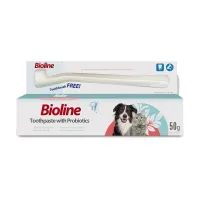 ยาสีฟันสุนัขและแมว bioline สูตรโปรไบโอติก ขนาด50 กรัม ฟรี‼️แปรงสีฟัน