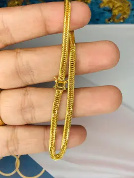 18K Saudi Gold Necklace Gold Necklace Gold Lock Bone Of Box Chain Necklace