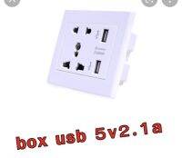 หน้ากากเต้าปลั้กไฟ มี usb 5V2.1A outlet WALL SOCKETติดในผนัง มีช่วง USB 5V