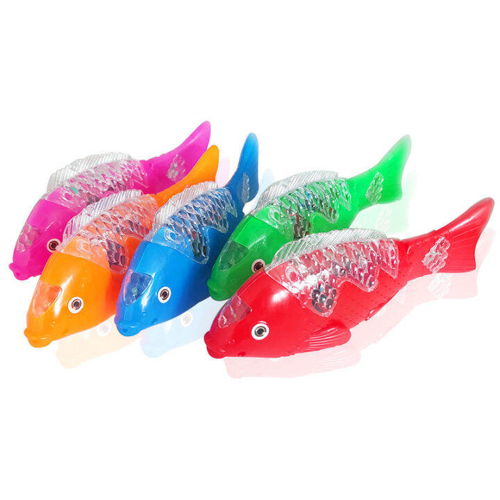 Wivo New electric projection fish music swinging fish luminous toys Electric Fish battery lights