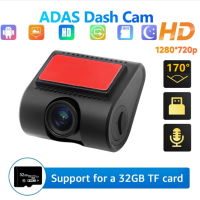 [ การ์ดหน่วยความจำ +32G] ? กล้องติดรถยนต์ HD CAR DVR 720p ได้ DVR dashcam。กล้องบันทึกวิดีโอฟังก์ชันช่วยเหลือการขับขี่ ADAS，กล้องติดรถยนต์