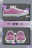 converse รองเท้าผู้หญิงลายคิตตี้(ของแท้100%ชอปไทย)สีชมพูพิ้งค์ น่ารักมาก ป้ายครบพร้อมกล่อง