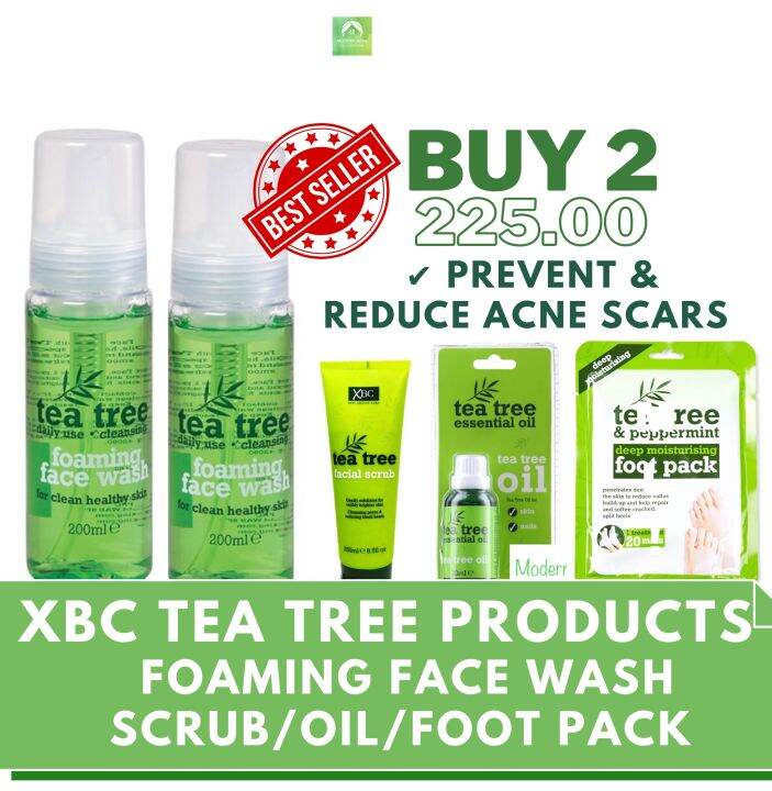 XBC Tea Tree Foaming Face Wash 200ML and Face Wash+ Scrub Bundle