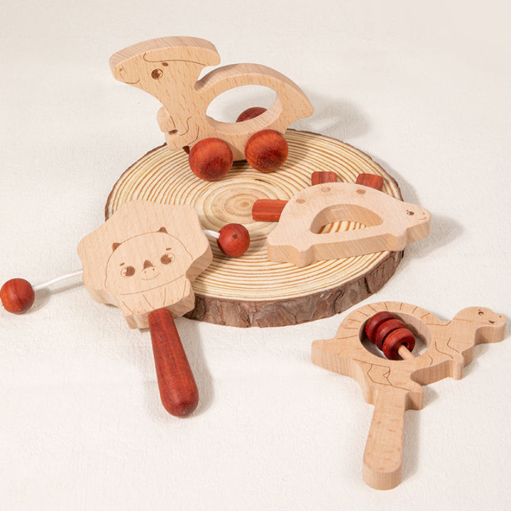 Wooden Baby Toys 5pcs Rattles Set