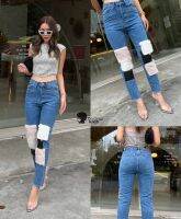 ? BU1071 NEW JEAN DENIM กางเกงยีนส์ทรงบอยเอวสูงด้านหน้าแต่งผ้าขนฟูนุ่มนิ่มเก๋ๆสวยน่ารัก มีไซล์ใหญ่สำหรับสาวอวบPLUSSIZE