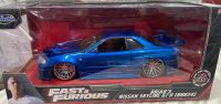 Fast and Furious Nissan Skyline GTR R34 Blue scale 1:24 Jada toys