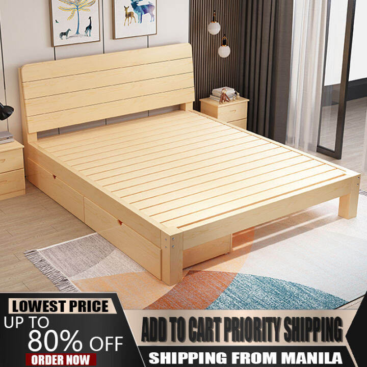 Solid Wood Bed 53.1459.05 INCH Width Modern Minimalist Household