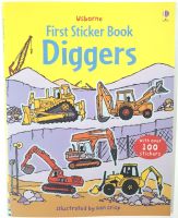 Diggers first sticker book ?มาใหม่?สมุดภาพสติ๊กเกอร์ (เนื้อหาเป็นภาษาอังกฤษ)​ Usborne sticker book หนังสือนิทานภาษาอังกฤษ หนังสืออัสบอร์นเน่