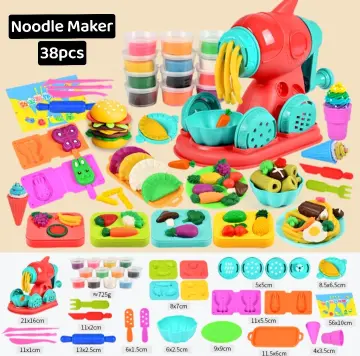 1set Yellow Ice Cream Children's Kitchen Pretend Play Noodle Maker Toy With  Clay, Great Gift For Kids