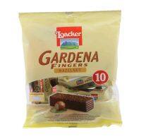 เวเฟอร์สอดไส้ครีมเฮเซลนัทเคลือบไวท์ช็อกโกแลต  Loacker Gardena Fingers Hazelnut White 125g.