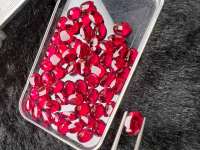 ทับทิมพม่า พลอย เทียม รูป OVAL RED  RUBY OVAL SHAPE 8X6 MM  (1 เม็ด) 2 CARATS  LAB  RED BURMA RUBY COLOR