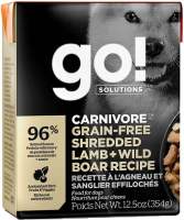 อาหารเปียกสุนัข Go! Solutions สูตร Carnivore Grain-Free Shredded Lamb + Wild Boar Recipe ขนาด 354 g