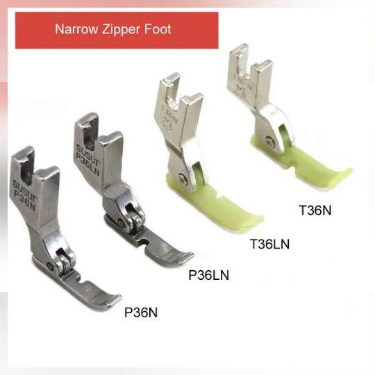 Cording Zipper Foot P36N/P36LN/T36N/T36LN Left,Right Narrow Teflon Foot