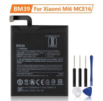 แบตเตอรี่ทดแทนใหม่ BM39 สำหรับ Xiaomi Mi 6 Mi6 MCE16 battery แบตเตอรี่3350MAh